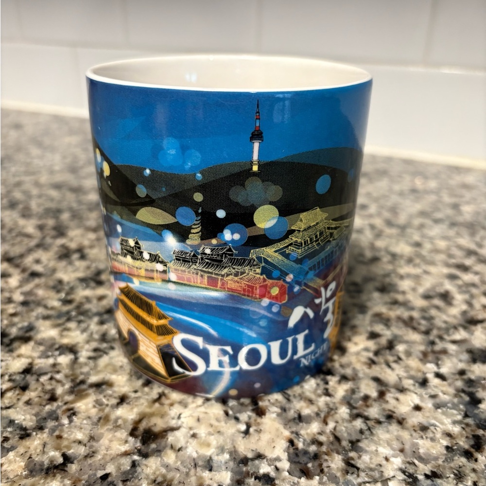 Starbucks Seoul Mug - Vibrant Blue and Gold